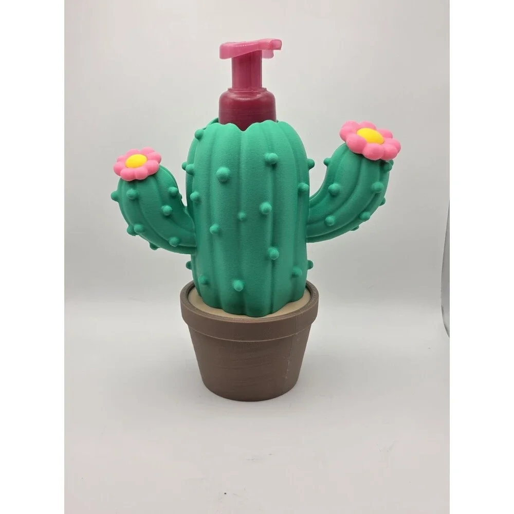 3D Printed Cactus Soap Holder Fits Bath & Body Works Foaming Hand Soap Sleeve Ca